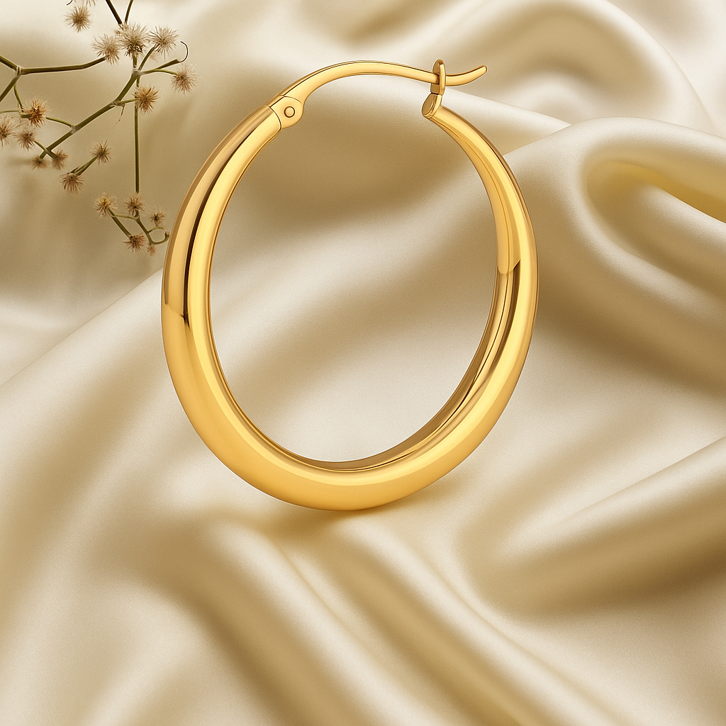 Gold colour big hoop earring