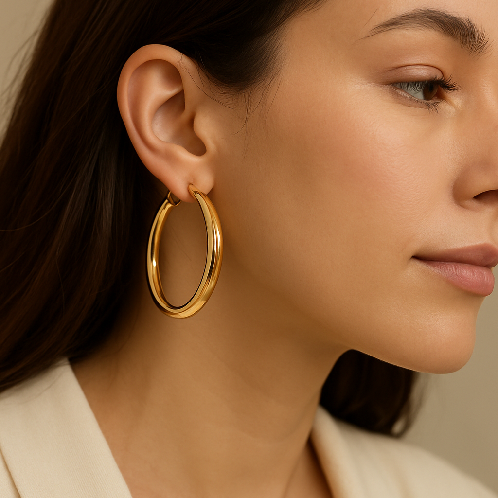 Gold colour big hoop earring