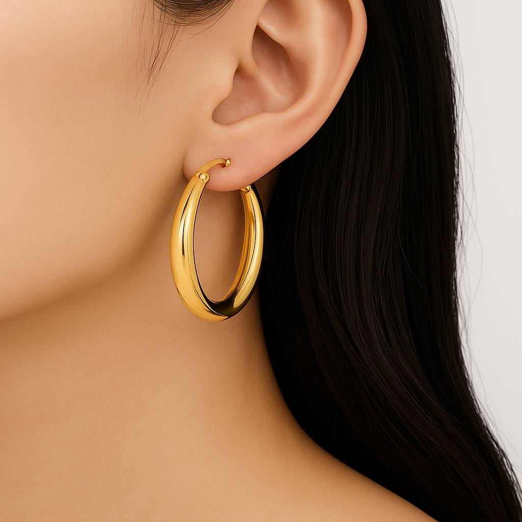 Gold colour big hoop earring