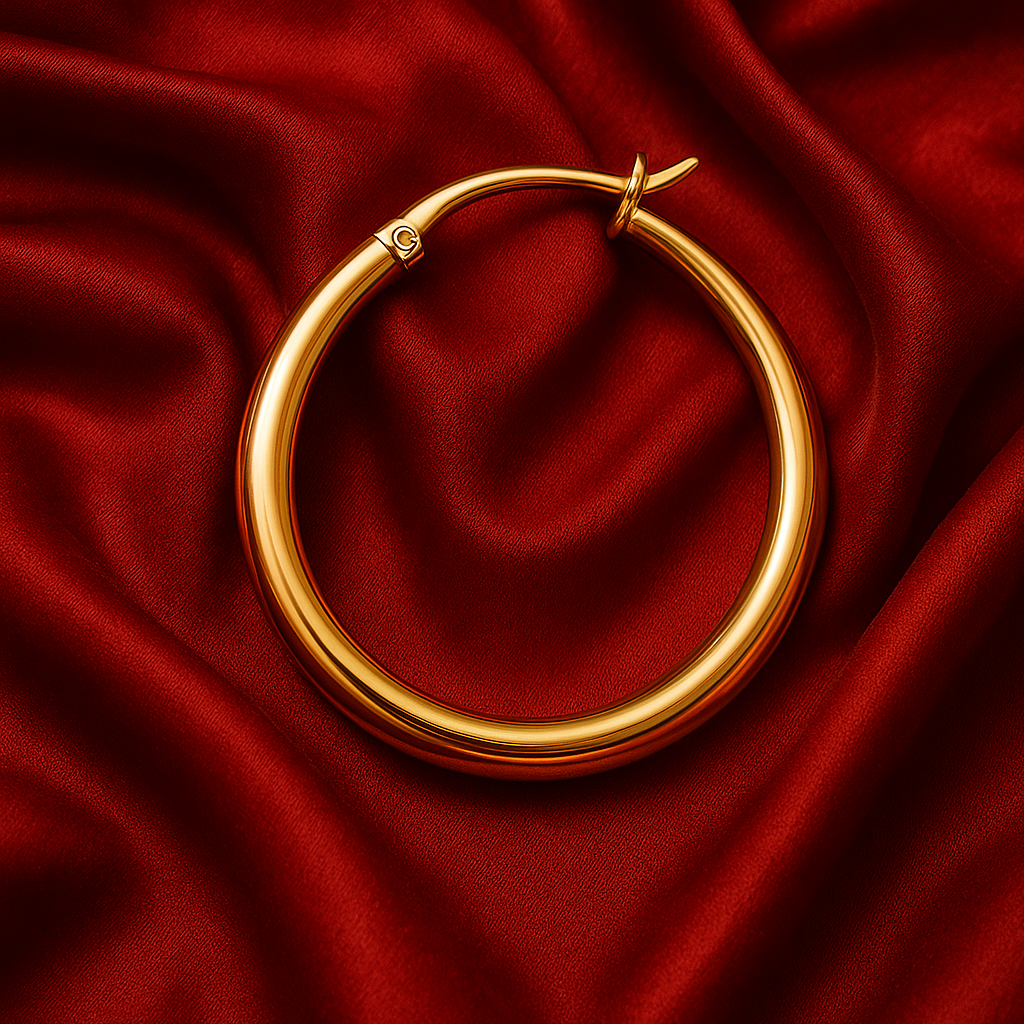 Gold colour big hoop earring